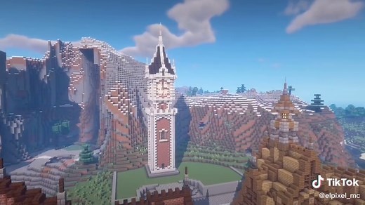 【おしゃれで美しい時計塔の作り方】続きはYouTubeで！！！#マイクラ #作り方 #時計塔#minecraft #tutorial #clocktower