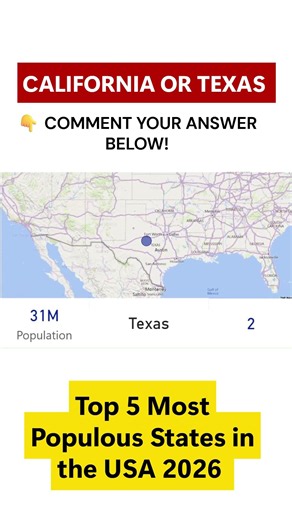 Top 5 Most Populous States in the USA 2026 #map #viral #animated #trending #world #usa #adult