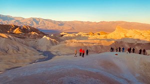 Zabriskie Point, Death Valley. Zabriskie Point is a scenic viewpoint in Death Valley National Park, known for its unique, colorful badlands formations and easy accessibility. It's a popular spot for watching sunrises and sunsets due to the way the light illuminates the landscape. Please note all photos, videos and reels on this page were taken by myself and my wife on our road trips in the USA and Canada. | Just Drive America
