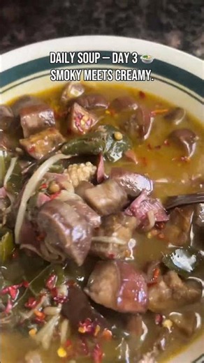 Today’s daily soup combo 🍲#eggplant #lentils #smokedturkey #collardgreens