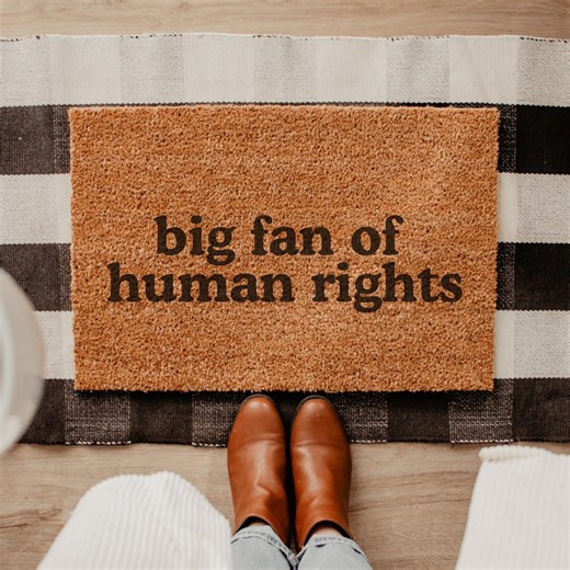 Human Rights Coir Doormat: Equality Welcome Mat, Social Justice Decor - Etsy