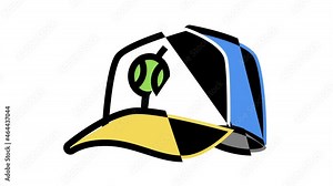 cap tennis player animated color icon. cap tennis player sign. isolated on white background