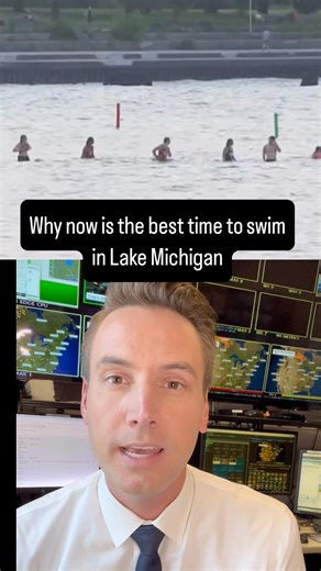 Why now is the best time to get your feet wet in Lake Michigan. ⛱️🌊 #chicago #lakemichigan #swimming | Kevin Jeanes NBC