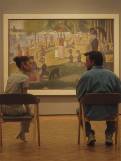 Ariana Grande and Jonathan Bailey at the Art Institute of Chicago