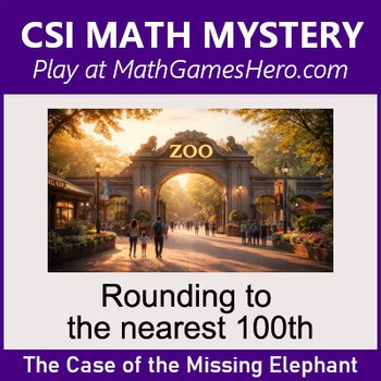 Rounding to the nearest 100th | Digital CSI Math Mystery Game