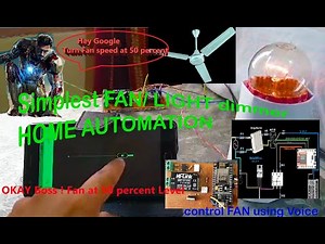 Voice Control Fan Speed by ESP8266 Blynk || Home Automation Blynk || AC Dimmer Nodemcu and Blynk