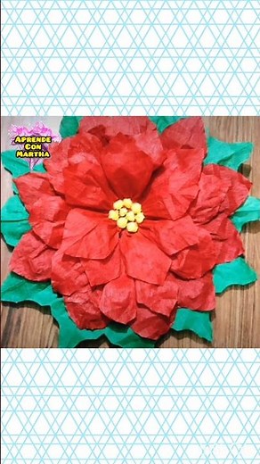 Bella Flor de Nochebuena con papel crepé en tan sólo 2 pasos/ Muy fácil / Flor de pascua