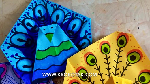 Peacock – origami http://krokotak.com/2021/05/peacock-origami/ | krokotak