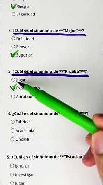 Cuestionario de sinonimos🤓 ¿Cuántas preguntas respondiste correctamente? #quiztime #knowledge #preg