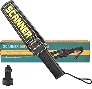 RANSENERS Handheld Metal Detector Wand,Security Wand,Portable Adjustable Sound & Vibration Alerts, Detect All Metal Products (Not Include Battery)