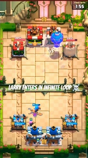 Larry enters in infinite loop ♾️😭😂 #shorts #shortsfeed #clashroyale #funny #viral #supercell #gaming