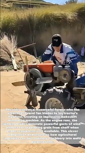 Farm Genius: How a Tractor's Flywheel Becomes a DIY Grain Winnower!