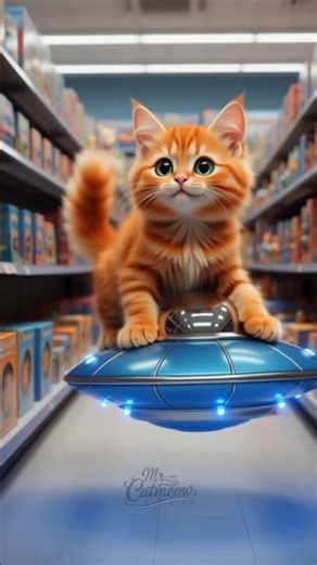 Spaceship 🛸The orange cat's toy BROKE 😿 but suddenly... #cat #shorts #cattoys #funny #cartoon