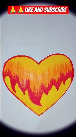 “Step by Step Fire Heart Drawing ❤️🔥 | Easy Tutorial”