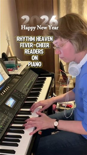 How I practice Cheer Readers-Rhythm Heaven Fever on piano#music#shorts#oiano