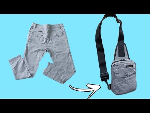 RECYCLING OLD JEANS INTO SLING BAG,VERY EASY FOR BEGINNERS