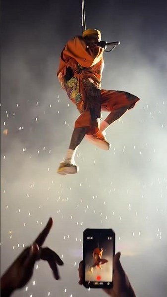 Imagine Chris Brown Landing Right in Front of You 🔥 #tour #breezy