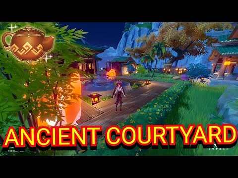 Serenitea Pot ENCHANTED ANCIENT COURTYARD | Genshin Impact House Designs | Ideas | Emerald Peak