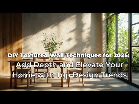 DIY Textured Wall Techniques for 2025: Add Depth and Elevate Your Home with Top Design Trends