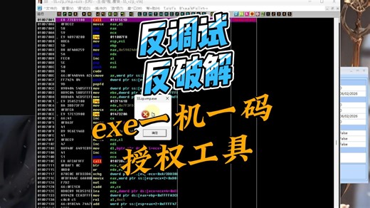 防破解,反调试,exe一机一码授权加密软件详细教程