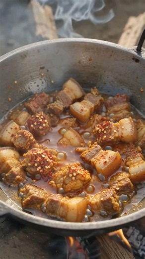 कति मिठो 😱|| Cooking delicious & spicy pork 😋👍🏻#trendingshorts #foodie #cooking #ytshorts #pork