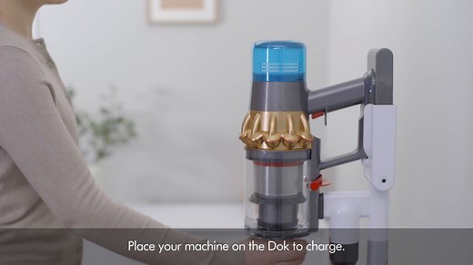 How to assemble your Dyson V15 Detect™ or V12 Detect Slim™ Floor Grab and Go Dok™. The free-standing Dyson V15 Detect™ or V12 Detect Slim™ Grab and Go Dok™ is engineered to conveniently store and recharge your Dyson V15 Detect™ or V12 Detect Slim™ vacuum, as well as a tool. *Please note, the charger cord and accessories are for illustration purposes only, and may not be included with the floor dock. Depending on which model of Dyson V15 Detect™ or V12 Detect Slim™ vacuum you own, you may not hav