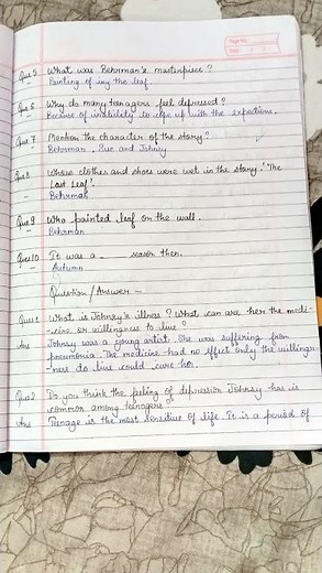 The Last Leaf class 9 english chapter 7 question answer |Moment class 9 chapter 7| #shorts #ncert