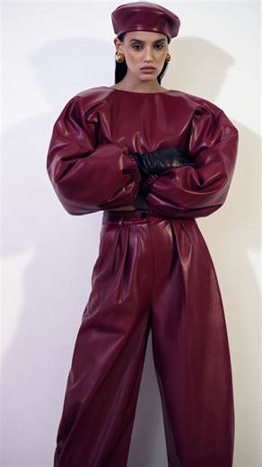 FWRD on Instagram: "EYE-CATCHING HUES • From electric purple to deep burgundy, go beyond fall’s classic muted palette & dive into these vibrant seasonal shades. Explore the @rowenroseofficial Faux Leather Bolero, Wide Leg Trouser & more vibrant pieces with link in bio."