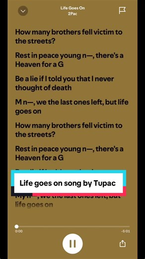 Life goes on song by Tupac