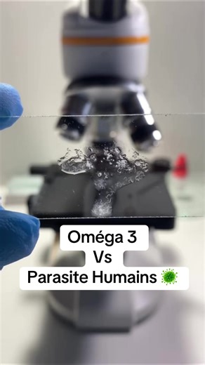Oméga 3 vs Parasite au Microscope #microscope #bacterie #science