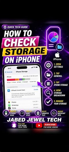 How to check storage space on iPhone #iphone #tech #foryou #techtips