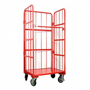 [Hot Item] Warehouse Tool Hand Push Cart Iron Cargo Logistics Trolley Roll Cage