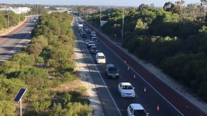 #TRAFFIC ALERT Traffic is backed up on the Mitchell Freeway after a bus crashed into trees near Hodges Drive in Connolly. Left lane closed, best to avoid the area. The latest in Seven News at 6pm. | 7NEWS Perth