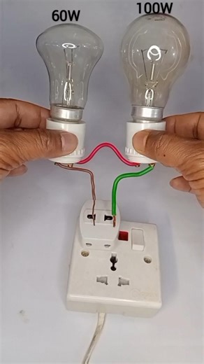 60w and 100w bulb in series which is brighter#shorts#experiment#trending#diy#shortvideo#viralvideo