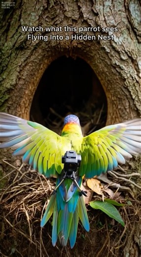 Micro Camera on Parrot: What It Saw Flying Into a Hidden Nest 😱🦜