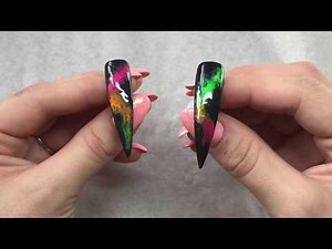 Neon Smoke Nails 2 Techniques - Nail Art Design Tutorial - Easy Gel Nail Art
