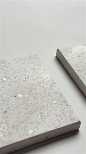 TERRAZZO on Instagram: "Crafting a fresh terrazzo sample with white epoxy and rose stone aggregates, bringing a soft and modern touch to the mix. #TerrazzoDesign #EpoxyTerrazzo"