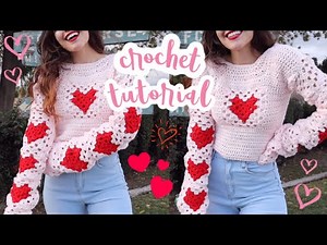 Crochet Sweater Tutorial // Crochet Hearts Top