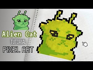 Pixel Art Tutorial: Drawing ALIEN CAT Step by Step! 👽🛸