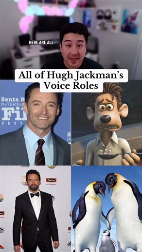 Brandon on Instagram: "All of Hugh Jackman’s Voice Roles #happyfeet #flushedaway #hughjackman #voiceactor"