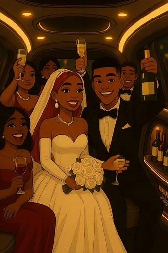 Bridal Party in the Limo 🎉 | Headed to the Reception #shorts