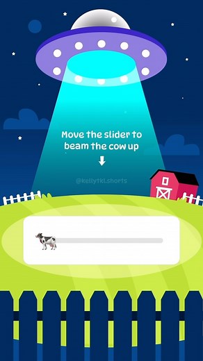 Kellytkl on Instagram: "The aliens want the cute cow as a pet! #interactiveart #interactivereel #interactivetiktok #animation #2Danimation #cartoon #ufo #cow #cowabduction #slidertiktok #slideranimation #emojislider"