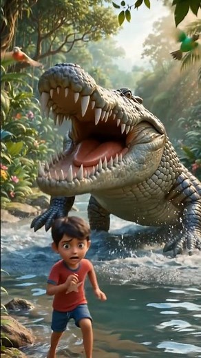 Crocodile Attack in Jungle 😱🐊 | 3D Animated Short Film #3danimation #pixarstyle #socialai