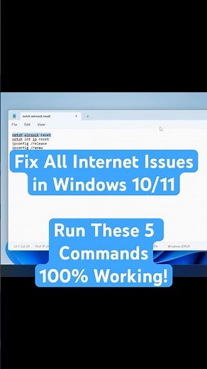 Internet Not Working in Windows? Run The 5 Commands