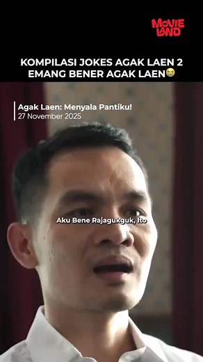 TRAILER FILM TERBARU on Instagram: "AGAK LAEN 2: MENYALA PANTIKU - Tayang 27 November 2025 di Bioskop Seluruh Indonesia | Film Drama Komedi Indonesia Terbaru Paling Viral, Trending & Fyp Sinopsis : Film Agak Laen 2 menceritakan perjalanan Bene, Boris, Jegel, dan Oki sebagai detektif. Keempat detektif ini kerap kali gagal dalam menjalankan misinya. Suatu hari, mereka pun mendapatkan kesempatan terakhir. Misi terbaru yang harus dituntaskan itu adalah misi untuk mencari buronan kasus pembunuhan ana