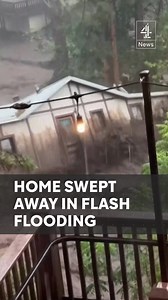 72K views · 448 reactions | A house has been swept away by flash flood waters in New Mexico after the Rio Ruidoso river rose nearly 3 metres in minutes. Emergency services carried out at least 85 water rescues in the mountainous area. No injuries or deaths have yet been reported. #Flood #NewMexico #USA #ExtremeWeather #Channel4News | Channel 4 News | Facebook