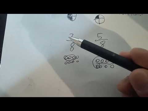 Comparing fractions with like denominators. (4th grade math)