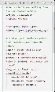 Build a Memory-Based AI in Python: Mini OpenAI Project