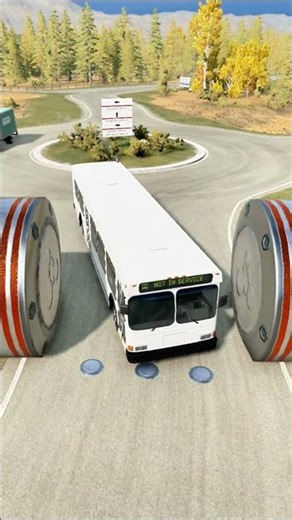Long City Buses vs Low Pipes #001 - BeamNG.drive #shorts #beamngdrive #bus