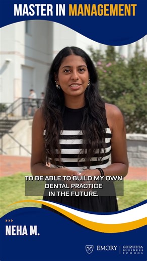Meet Neha M., a Master in Management student at Goizueta! With a...